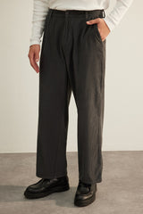 Limited Edition Anthracite Mens Wideleg Loose Pattern Baggy Winter Velvet Pants Tmnaw24pl00012