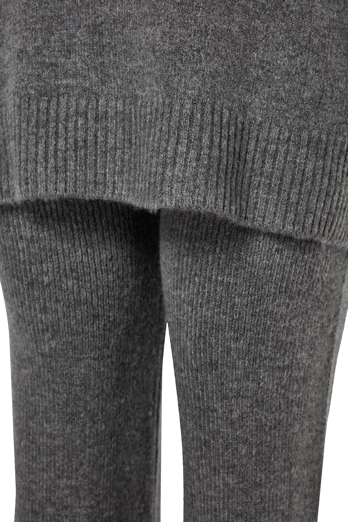 Anthracite Slit Detailed Knitwear Bottom Top Suit Tbbaw24cp00005