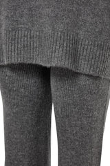 Anthracite Slit Detailed Knitwear Bottom Top Suit Tbbaw24cp00005