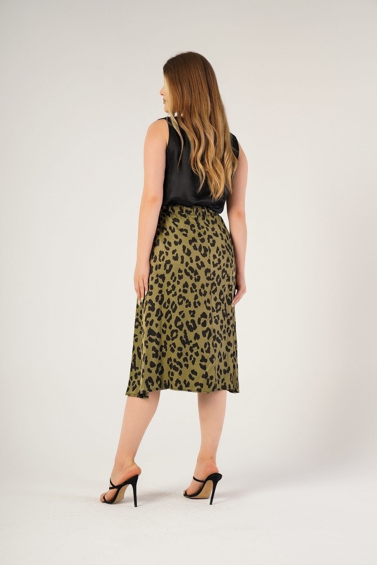 Plus Size Leopard Print Skirt 230700016