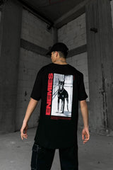 Enemies Back Printed Black Oversize T-shirt Flaw-036-005-060