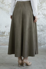 Elisha Suede Skirt - Stone Ms00ant823