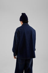 Dark Blue Denim Jacket With Stitching Detail With Front Pocket Flaw-134-022-001