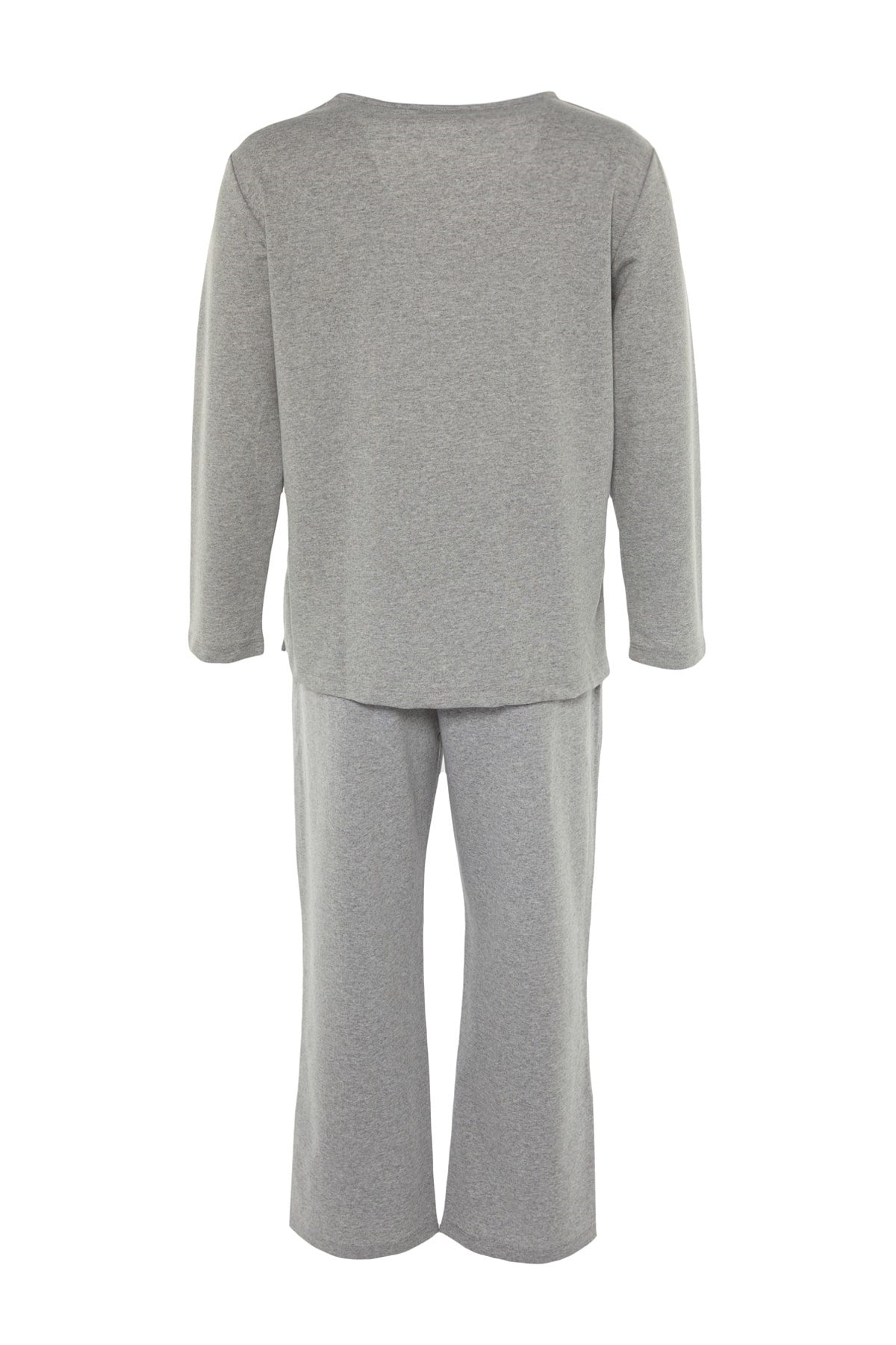 Grey Legs Slit Knitted Pajama Set Tbbaw23ai00055