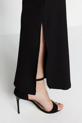 Black High Waist Spanish Leg Slit Detailed Knitted Pants Tbbaw23ar00030