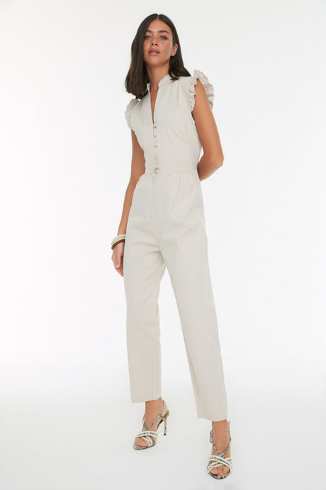 White Plain Jumpsuit Twoss22tu0253