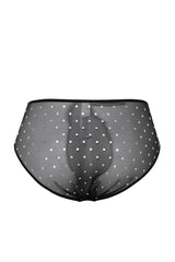 Black High Waist Polka Dot Mesh Panties Tbbaw24cm00000