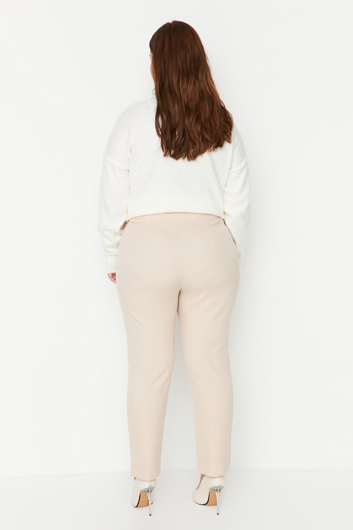 Beige Cigarette Woven Pants Tbbaw23ar00015