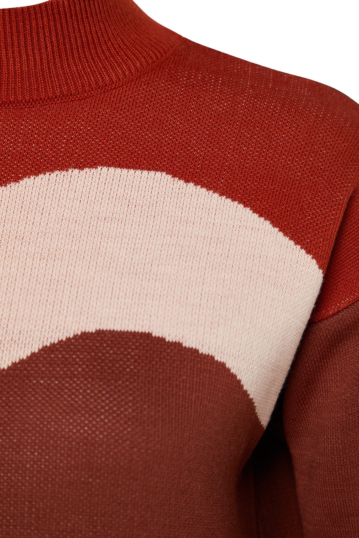 Camel Color Block Knit Sweater Tctaw24ak00149