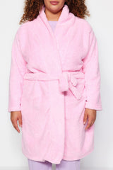 Pink Plush Tie Knitted Dressing Gown Tbbaw24sb00000