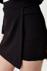 Black Double-breasted Woven Shorts Skirt Twoaw20sr0072