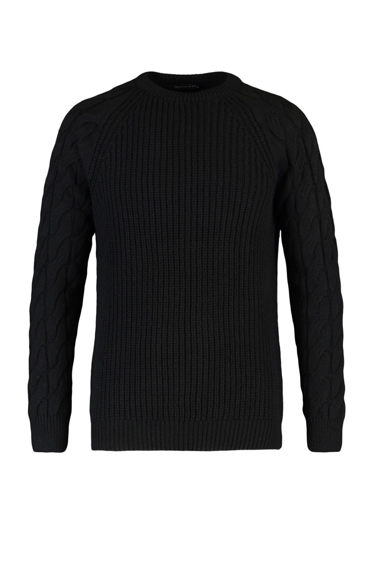 Grey Mens Men Regular Fit Crew Neck Hair Weave Detailed Knitwear Sweater Tmnaw22kz2059