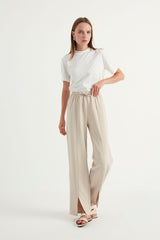 Mink Slit Crepe Pants Brgpntln001