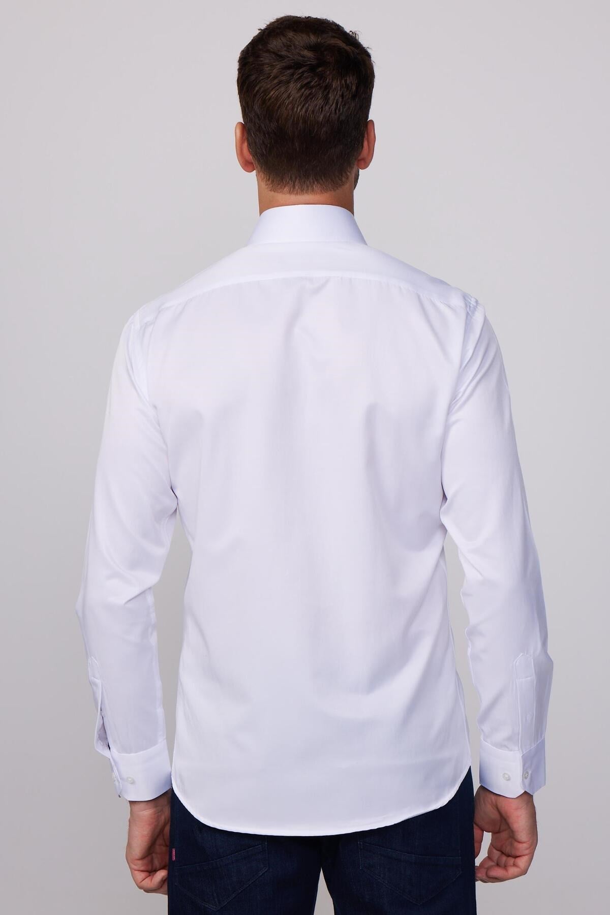 Modern Slim Fit Plain Satin Mens Shirt Md210001-135