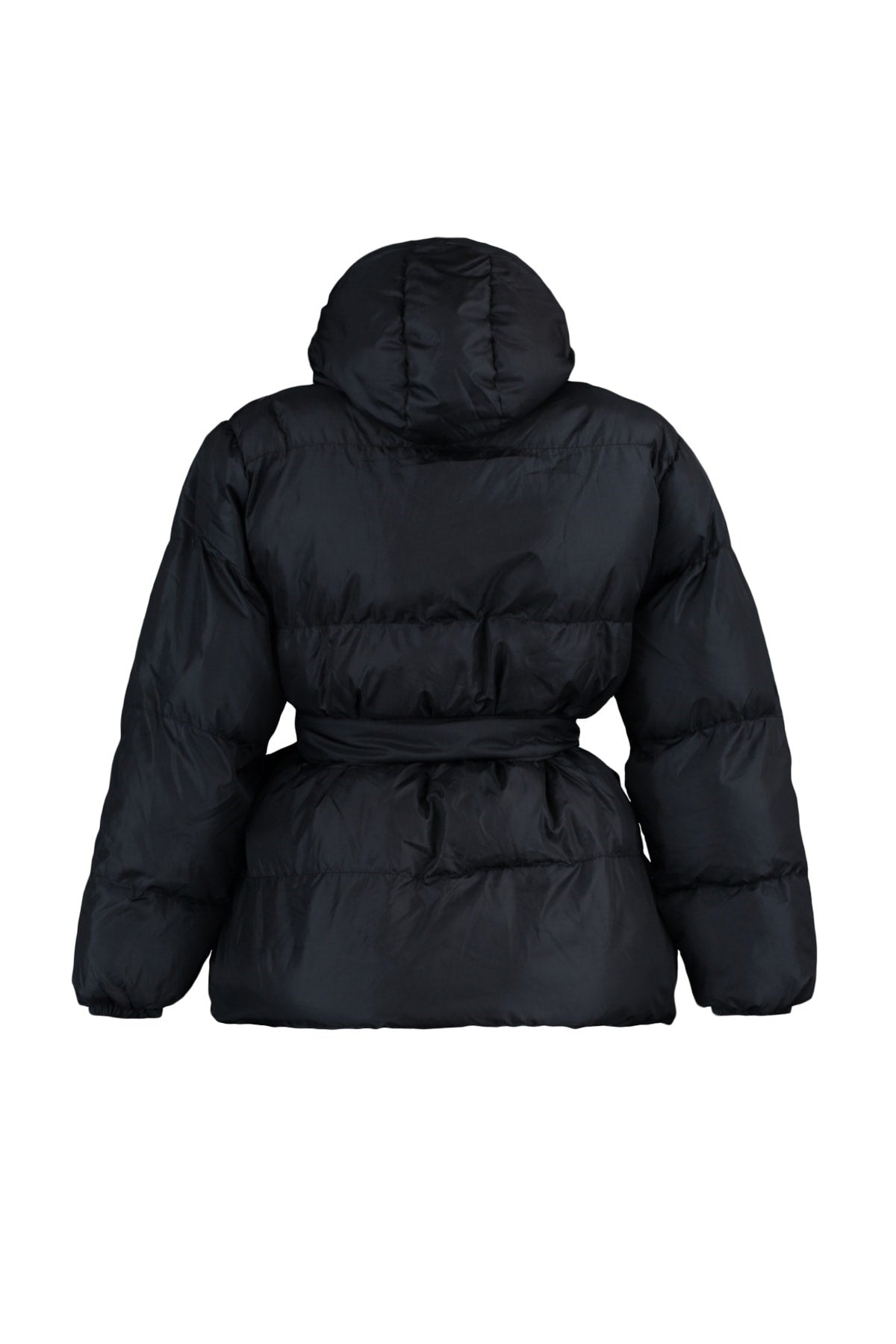 Black Belted Inflatable Coat Tbbaw23aw00009