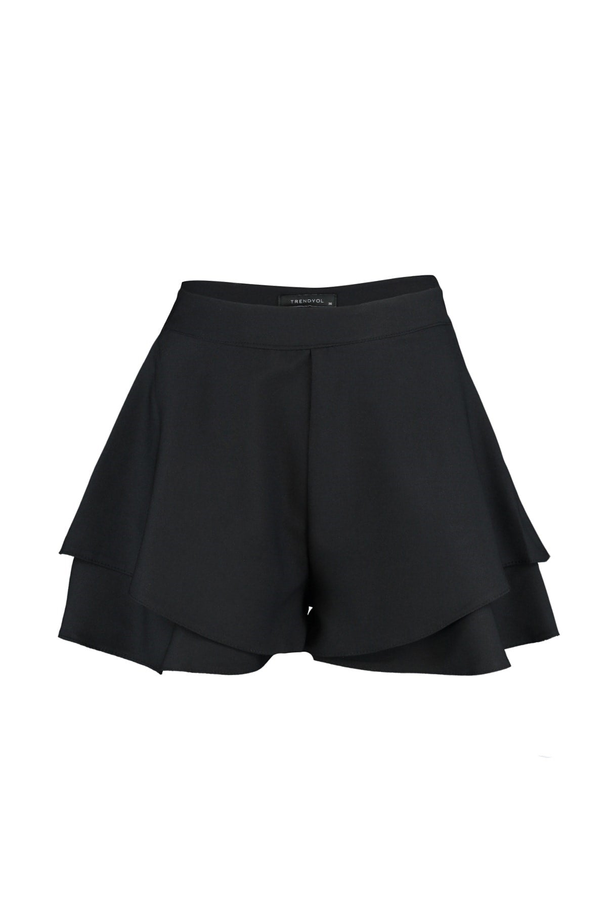 Black Ruffle Super Mini Woven Shorts Twoss19by0043