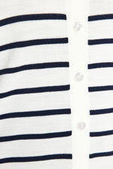 Ecru Striped Knitwear Cardigan Tbbaw24av00028