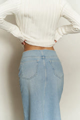 Arket Waist Detail Blue Jean Skirt 2355