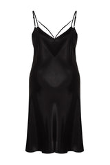 Black Lace Satin Look Nightgown Tbbaw24ch00002