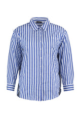 Blue Striped Oversize Woven Shirt Tbbaw23ax00022