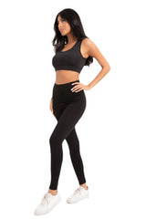 Women's Black Classic Straight Leggings 4001 Alm-4006