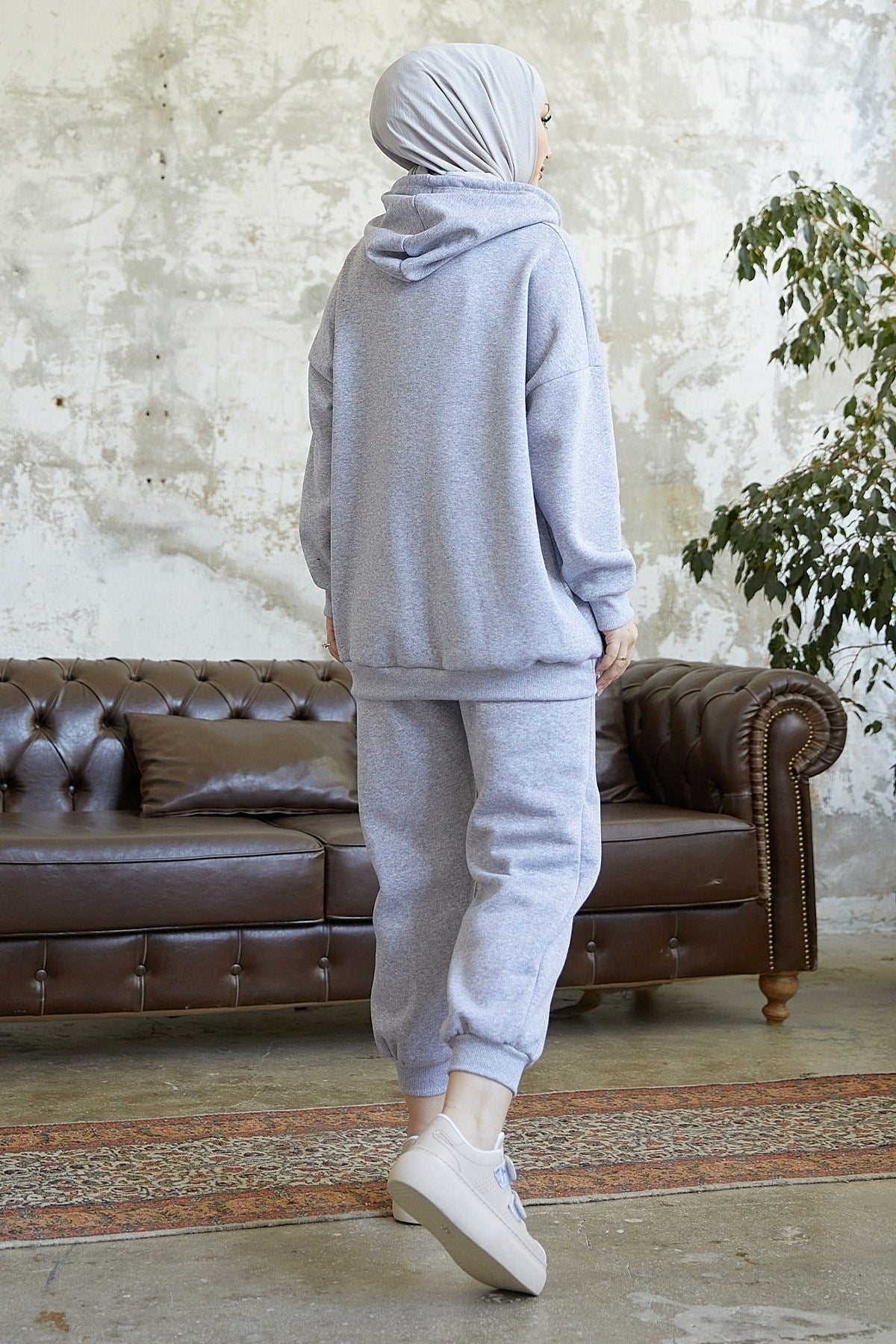 Merva Three Thread Tracksuit Set - Grey Ms00in39991