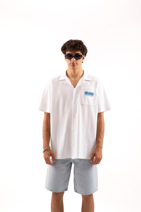 Reclaimed Printed White Short Sleeve Shirt Flaw-199-011-001