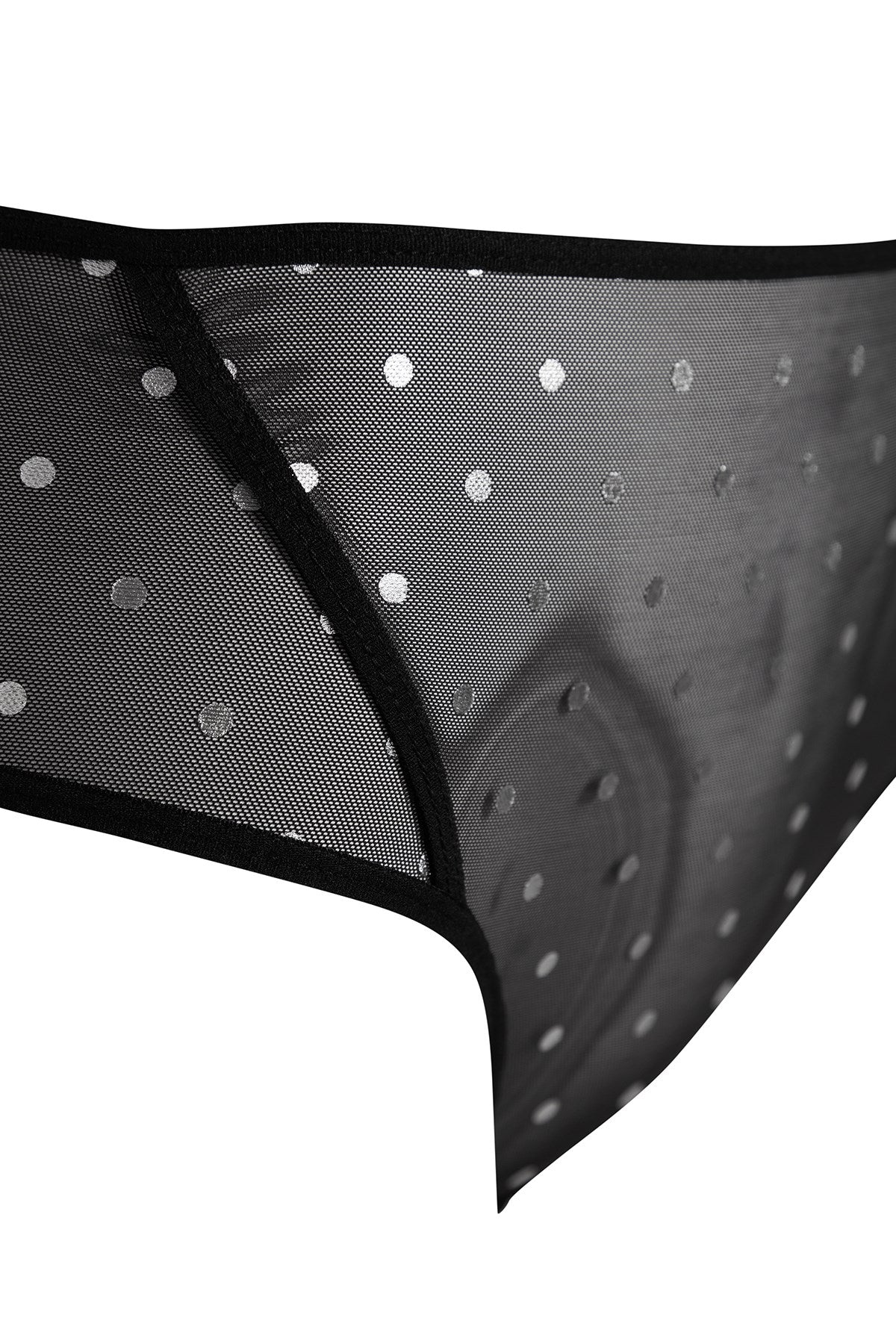 Black High Waist Polka Dot Mesh Panties Tbbaw24cm00000