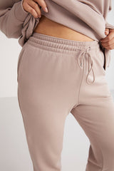 Plus Size Regular Loose Beige Single Sweatpants Lenkabb01112023