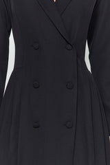 Black Pleated Mini Woven Jacket Dress Twoaw24el00295