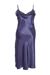 Indigo Lace Detailed Satin Woven Nightgown Tbbaw24ch00004