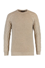 Grey Mens Men Regular Fit Crew Neck Hair Weave Detailed Knitwear Sweater Tmnaw22kz2059