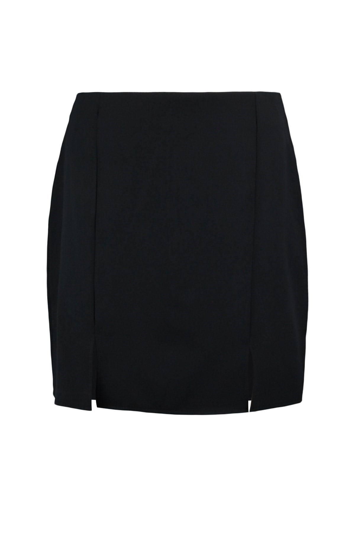 Black Slit Detailed Woven Skirt Tbbaw23az00048