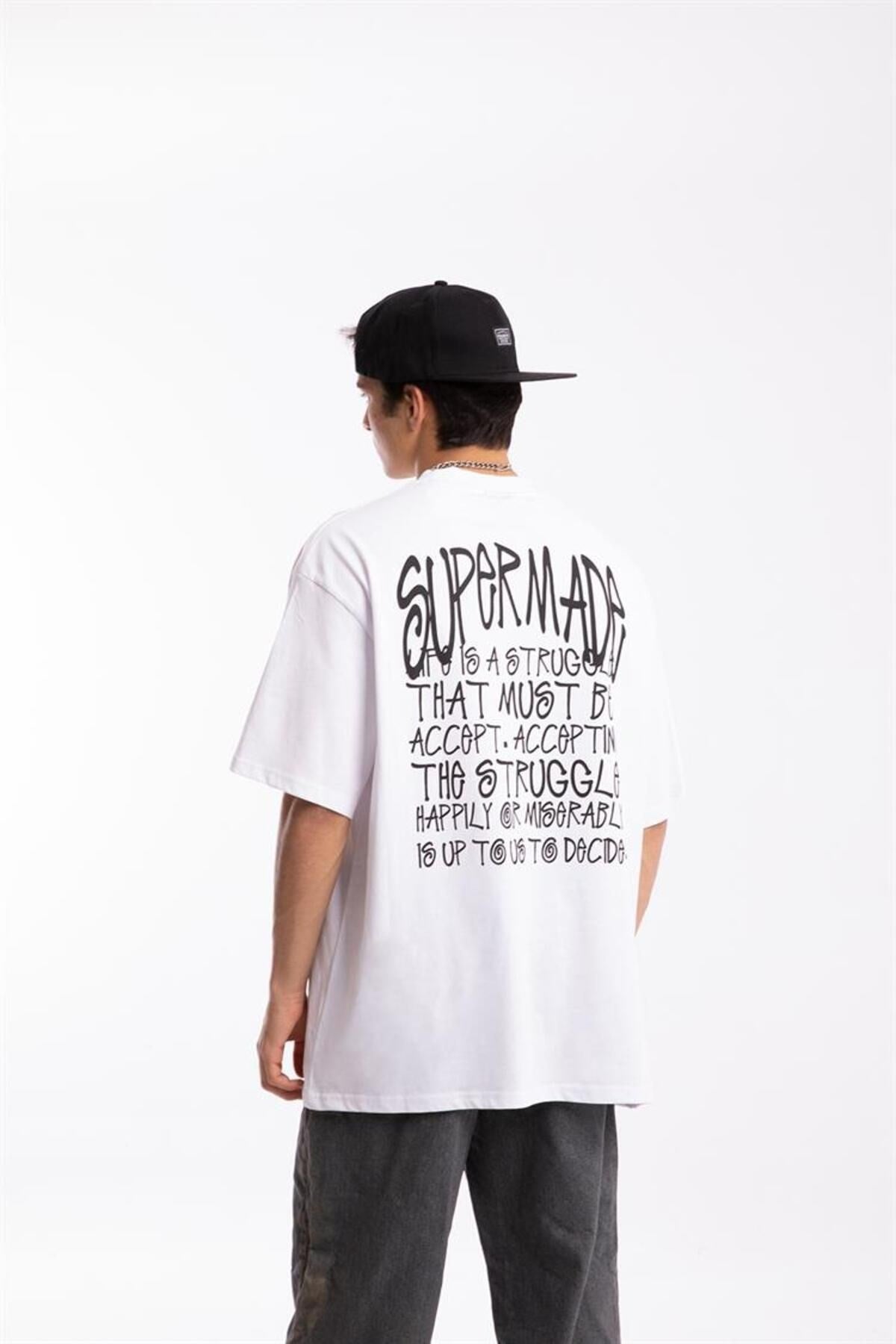 Supermade Printed White Oversize T-shirt Flaw-064-005-030