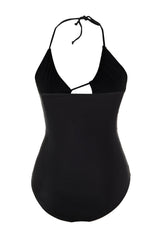 Black Cut Out Detailed Tie Up Swimsuit Tbbss23am00016