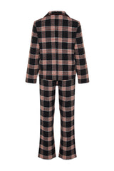 Black-multicolor Premium Plaid Shirt-pants Woven Sleepwear Set Thmaw24pt00256