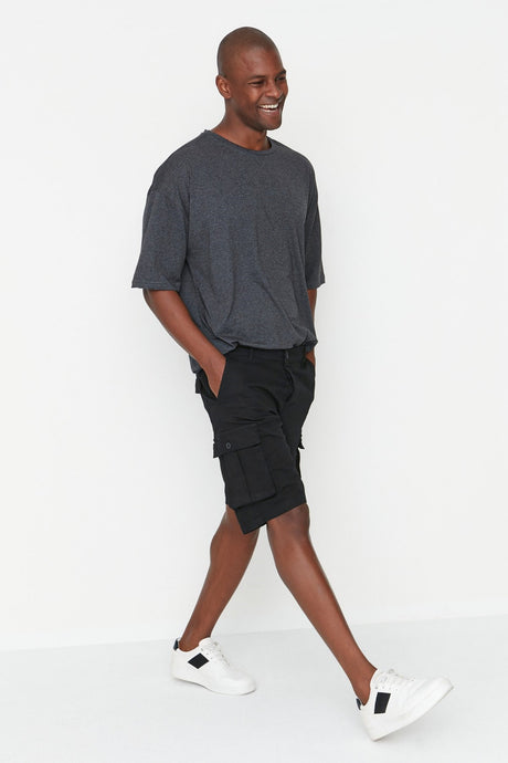 Black Mens Cargo Pocket Shorts & Bermuda Tmnss20sr0177