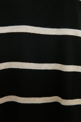 Black Polo Neck Striped Knitwear Dress Tctaw22eb0212