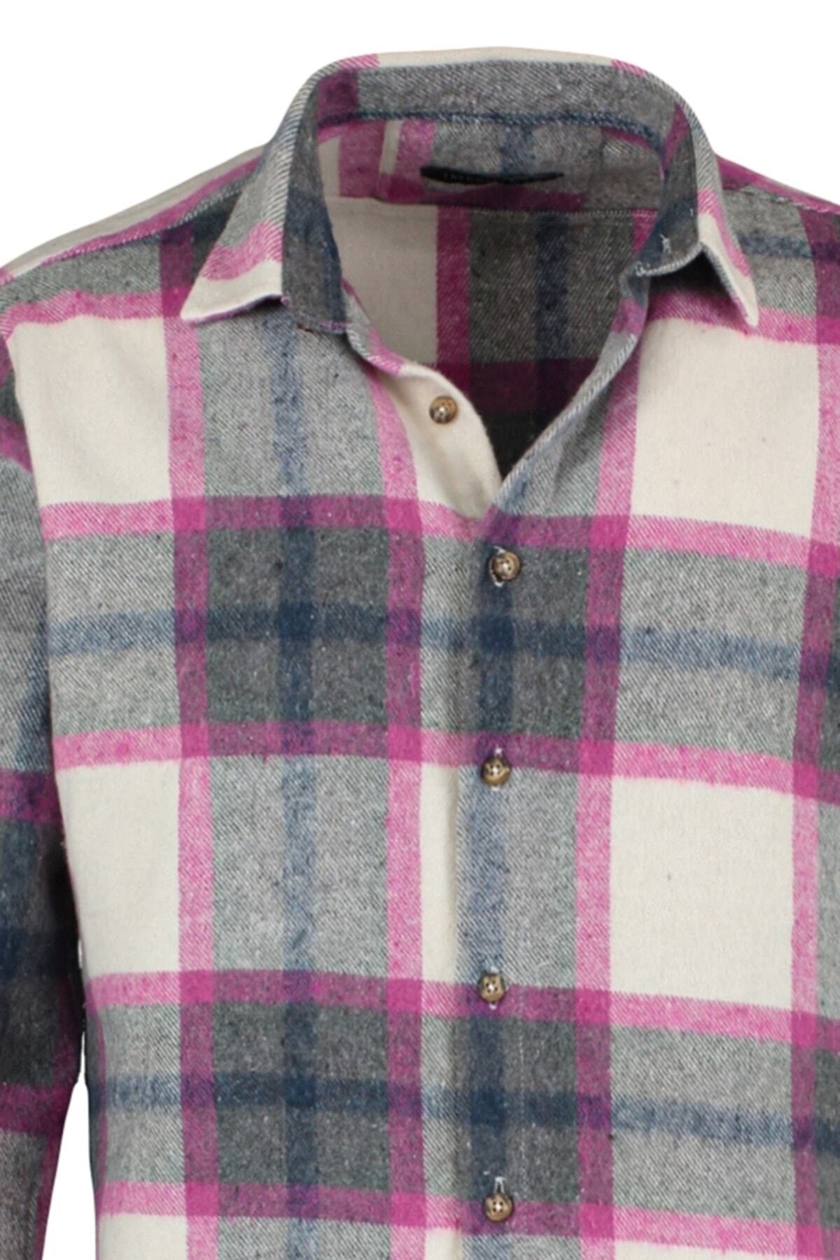 Lilac Mens Regular Fit Lumberjack Plaid Shirt Tmnaw22go0104