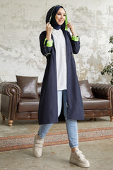 Neon Trench Hooded Sweatshirt At Waist - Taba\ Orange Ms00or12093