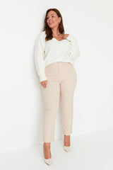 Beige Cigarette Woven Pants Tbbaw23ar00015