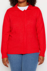 Red Zipper Knit Cardigan Tbbaw24av00001