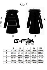 Women's Long Removable Fur Hooded Padded Windproof Water Repellent Inflatable Coat 8645 Gfx8645