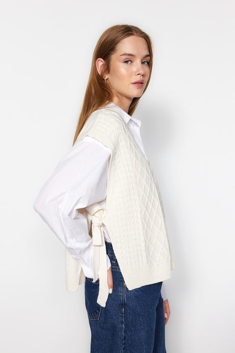 Stone Knit Detailed Knitwear Sweater Twoaw24sv00043