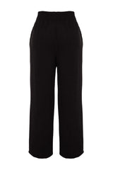 Black High Waist Knitted Pants Tbbaw24ar00018