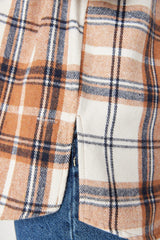 Brown Plaid Oversize Woven Shirt Tbbaw23ax00021