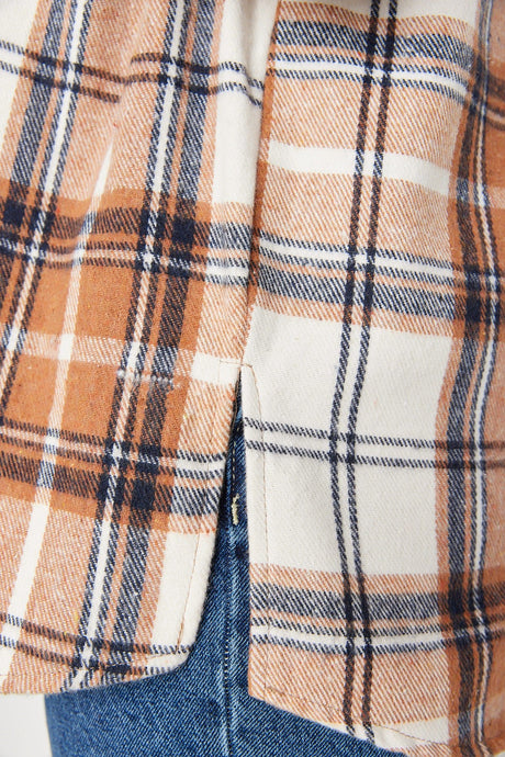 Brown Plaid Oversize Woven Shirt Tbbaw23ax00021