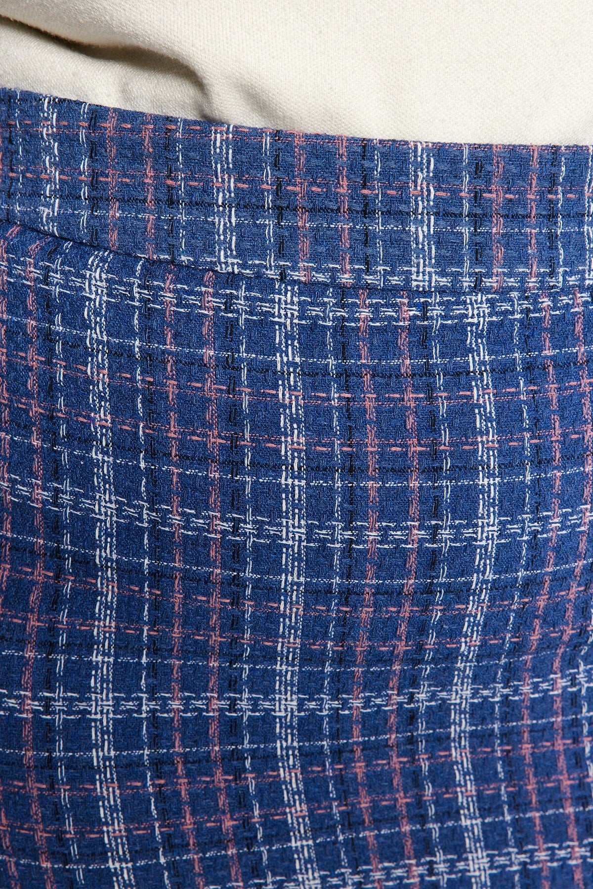 Blue Plaid Pattern Skirt Tbbaw24az00003