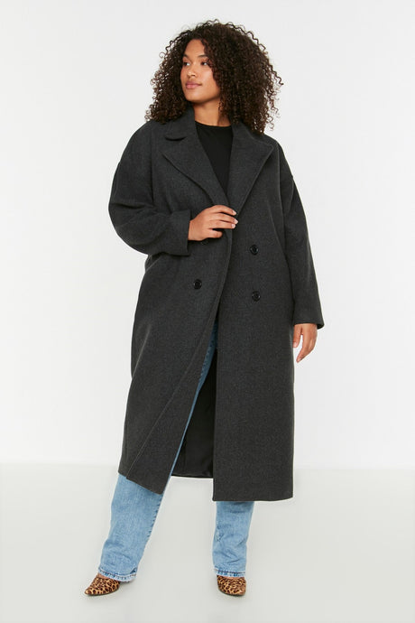 Anthracite Oversize Cashmere Coat Tbbaw23kb00002