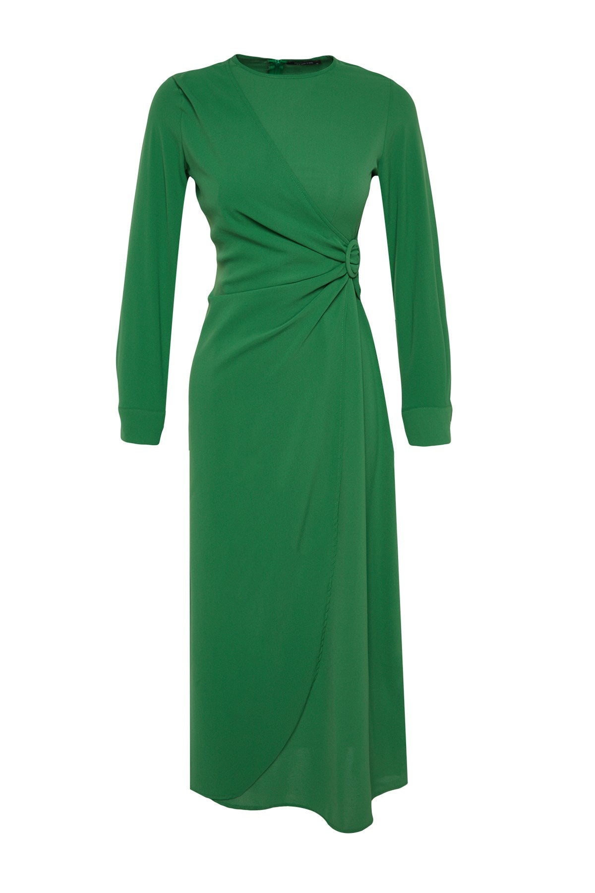 Green Accessory Detailed Aerobin Woven Dress Tctaw24eb00067